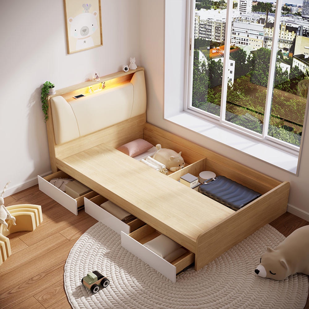 Pre order Storage Bed Modern And Minimalist Tatami Nordic Household Bedroom Small Room Space Saving 1.2M Single Bed