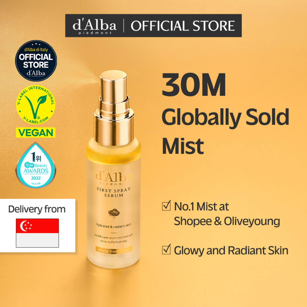 [Official] d'Alba_Store Italian White Truffle First Spray Serum 50ml&100ml&180ml (Vegan) ,Premium Mist Serum, Radiant Skin, Facial Mist, Skin Care, All in One Care