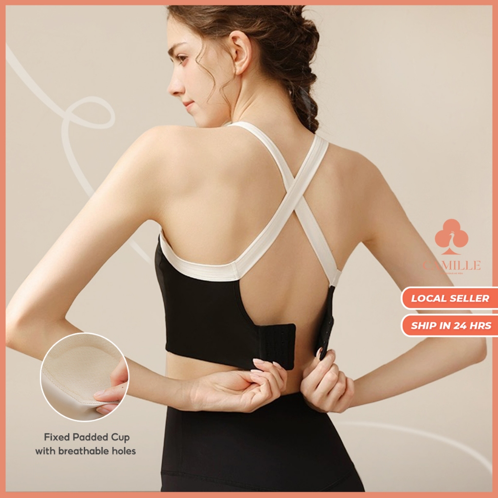 Sports Bra High Support Fixed Padding With Adjustable Back Buckle SG Stock